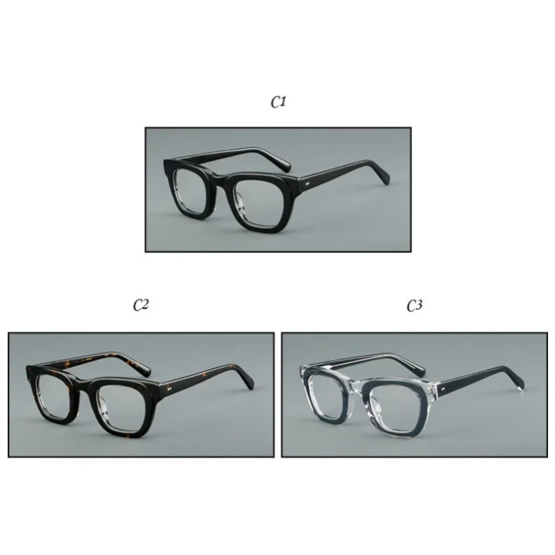 Handgemaakte retro brilmontuur voor mannen vrouwen trendy dik frame brillen hoge kwaliteit acetaat Japanse vintage brillen