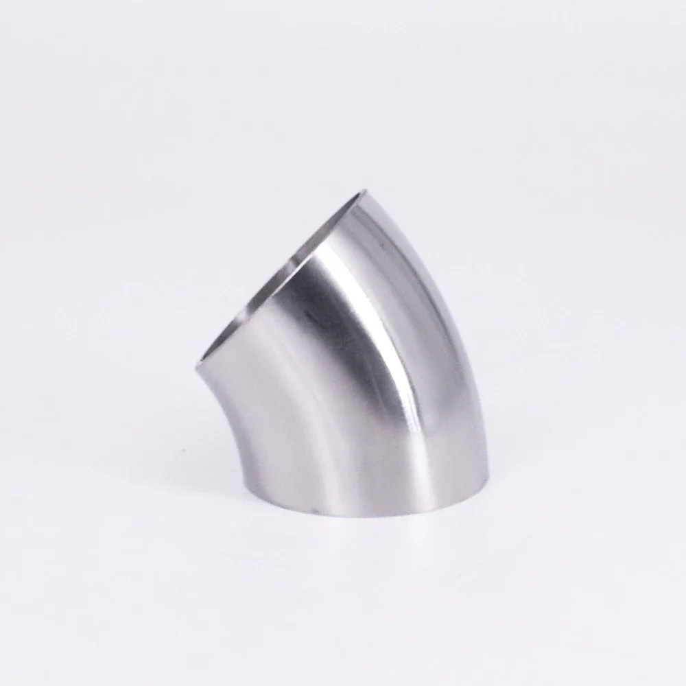 45mm 1-3/4" 1.75 Inch Pipe OD SUS 304 Stainless Steel Sanitary Butt Welding 45 Degree Elbow Fitting Home Brew Beer