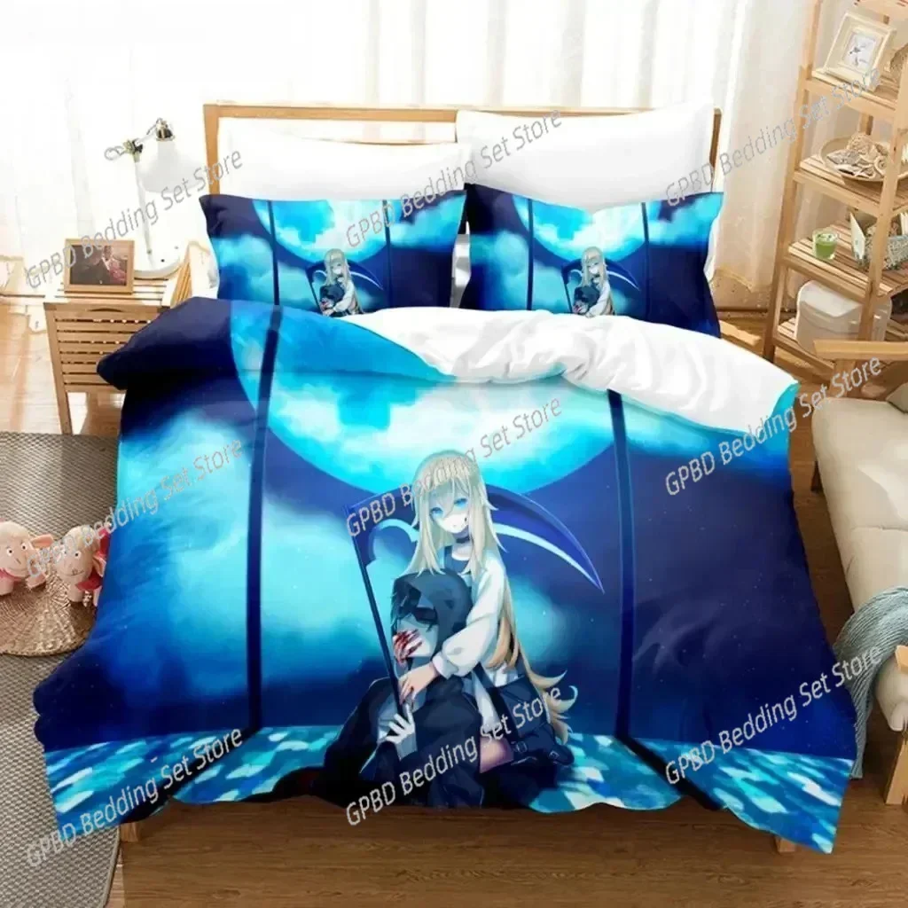 Luxury  New Anime Angels of Death Comfortable Duvet Quilt Cover Pillowcase Bedding Set Children Bedroom Decoration Home Textile