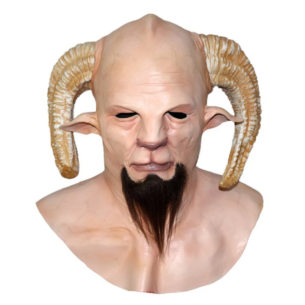 

Devil Krampus Cosplay Santa Accessroy Halloween Party Costume Horror Devil Demon Latex Mask Realistic Chirstmas Mask