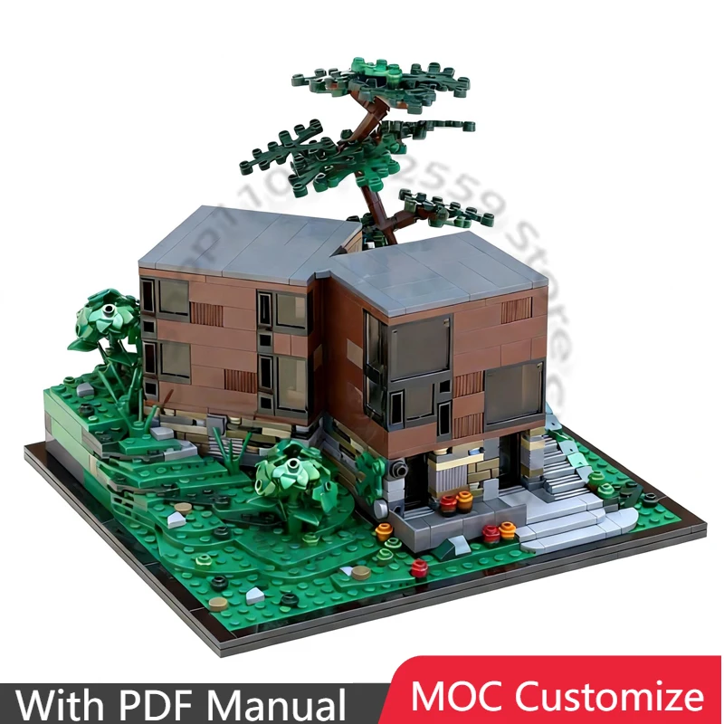 924 PCS 루이스 칸의 피셔 하우스 MOC 커스터마이징 모듈형 빌딩 블록 키즈 테크놀로지 DIY 남자아이 장난감 생일 선물