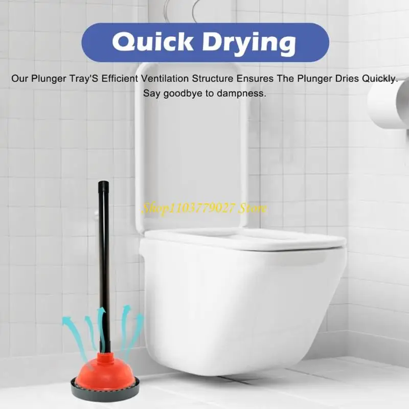 C4DF 2PCS NonSlip Plunger Holder Tray Quick Dry Ventilated Organizers Mat for Bathroom