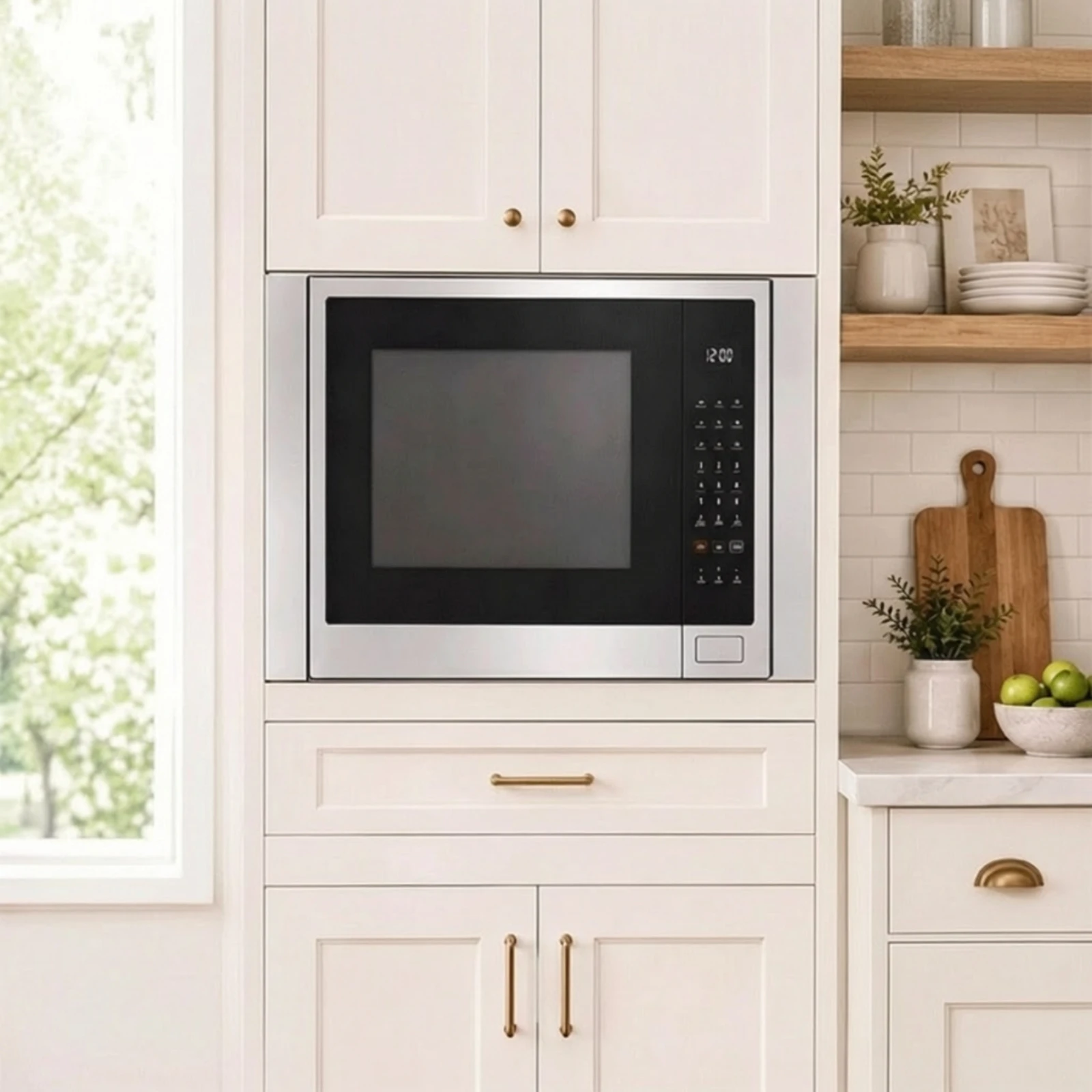 2 Pieces Built in Microwave Side Panel Filler Kit Long-Lasting over-the-Range Microwave Space Filler Bracket Adjustable
