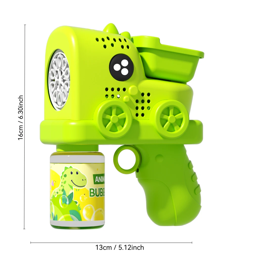 Lithium Battery Rechargeable Version Dinosaur Engineering Bubble Gun Bubble Blowing Machine Handheld Electric Fully Automatic Engineering Bubble Machine Toy
