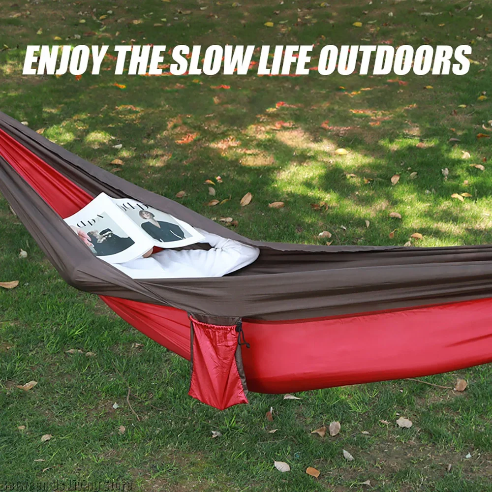 Portátil único duplo náilon redes cama de acampamento tecido pára-quedas de alta resistência ao ar livre única pessoa pendurado cama