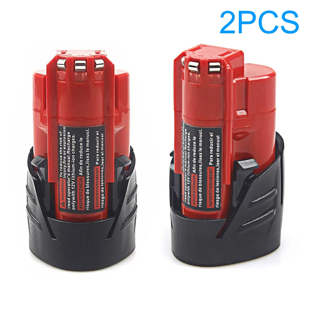 2PCS 12V 2.5Ah Li-ion Battery for Milwaukee 12V power Tools M12 12V M12B6 XC Cordless Drill Lithium-Ion Batteries 48-11-2402