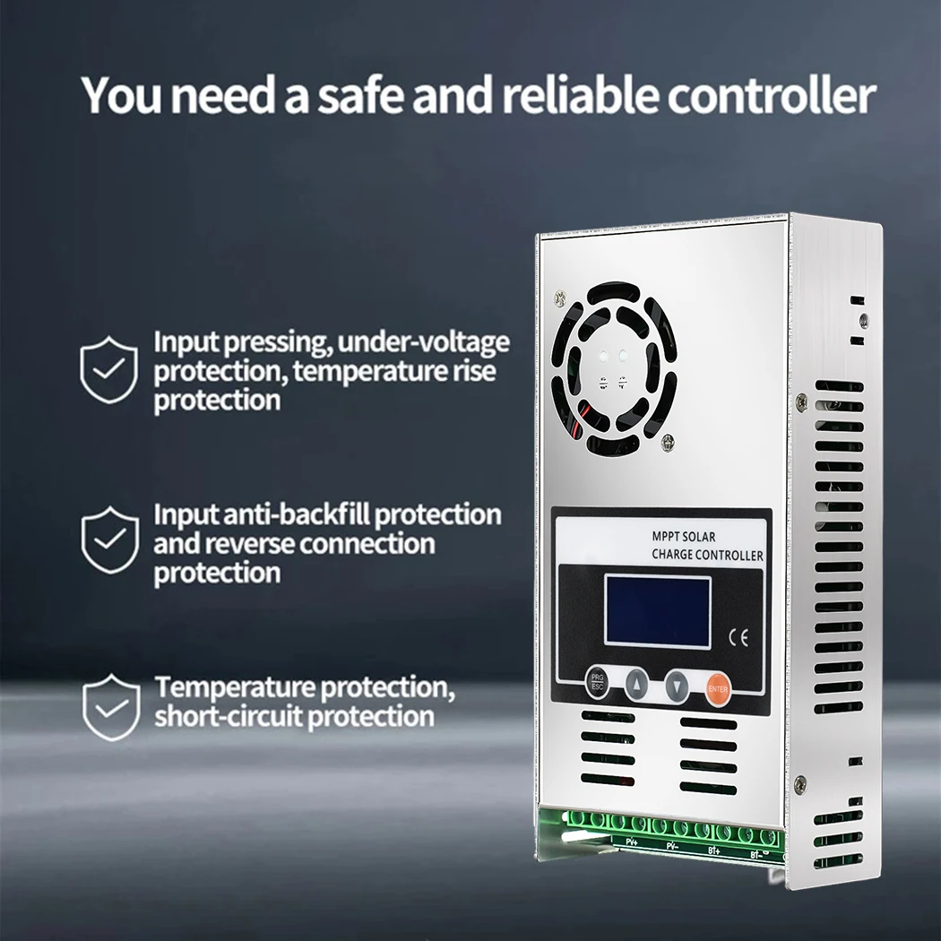 ECGSOLAX 60A MPPT Solar Charge Controller LCD Work With 12V 24V 36V 48V LifePo4 Battery Max 160VDC Solar Panel view 4