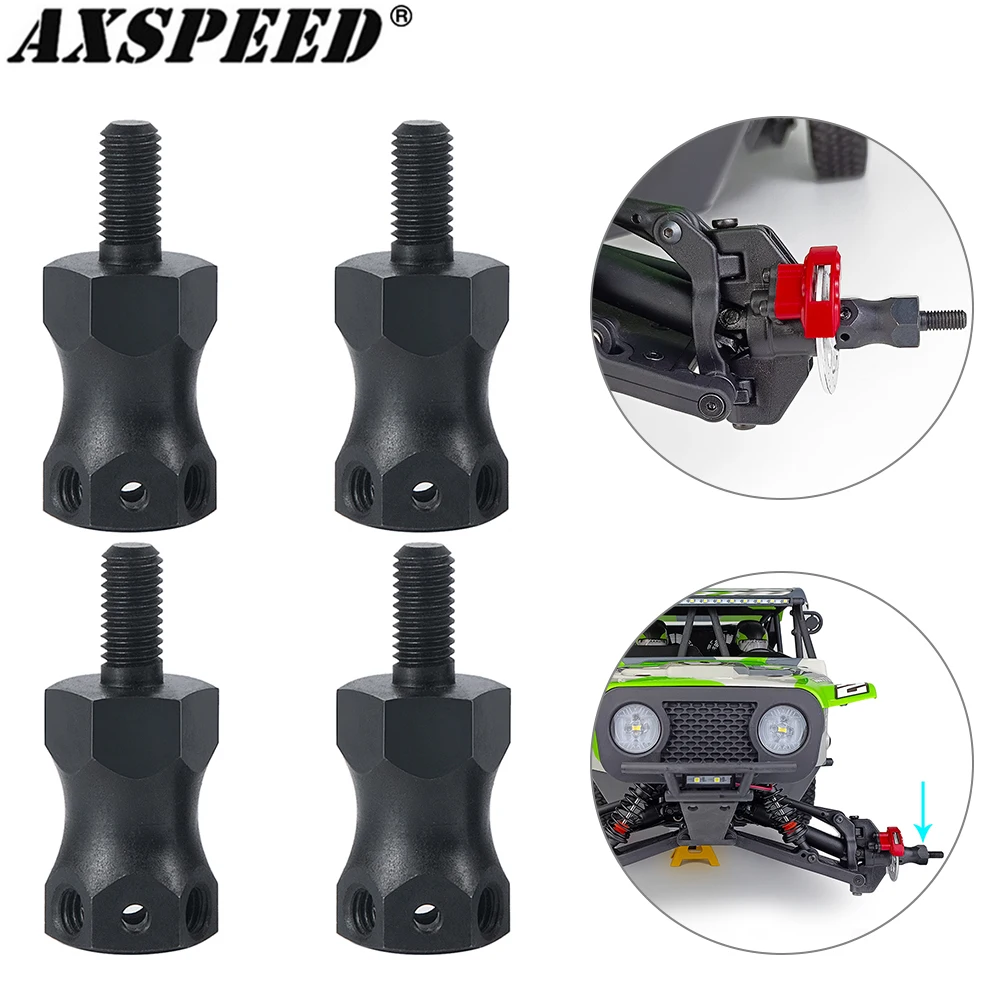 AXSPEED-extensores de adaptador hexagonal de rueda de Metal + 15mm para 1/10, martillo Rey, BAJAREY Ford Raptor, Lasernut U4 RC Buggy Truck Parts