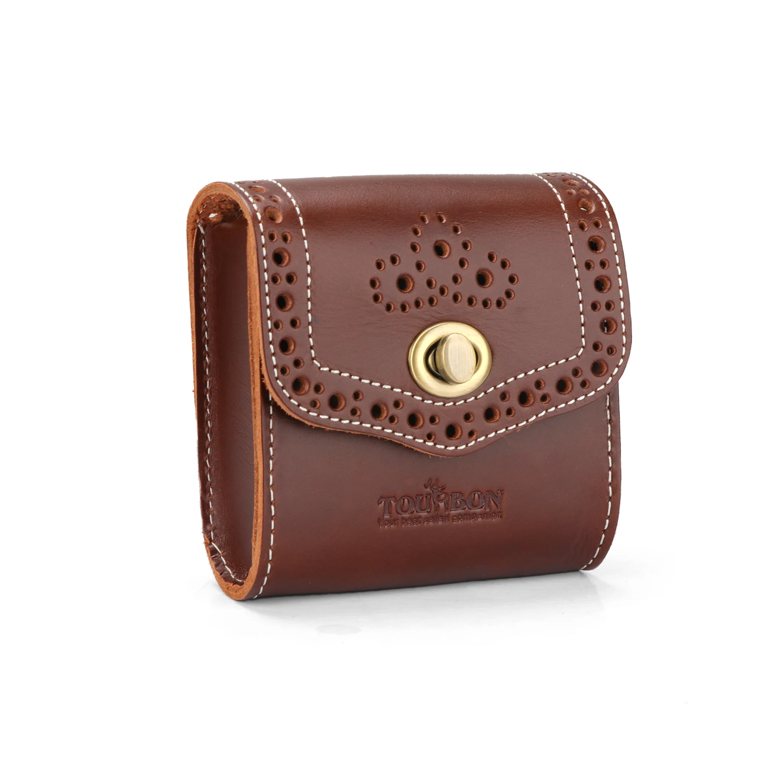 Tourbon Hunting  Leather Cartridges Ammo Pouch .22LR .38 .45 Ammunition Holder Shells Bullet Case with Belt Loop Brown