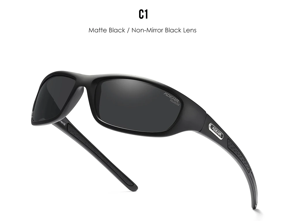 Kdeam fishing performance herren sonnenbrille polarisiert tr90 material markenlogo fahrrad brille mit reiß verschluss koffer kd0701 – Detail 13