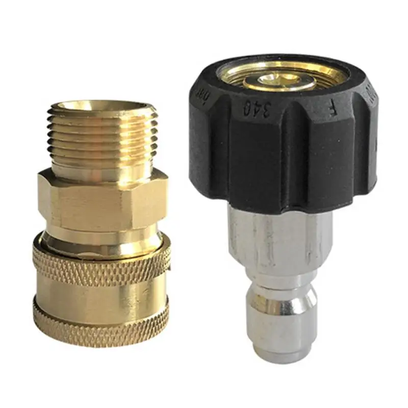 

2Pcs Pressure Washer Adapter Kit M22 14mm / 15mm Female Swivel to Quick Connect 3/8'' or 1/4" Release Set Nozzle