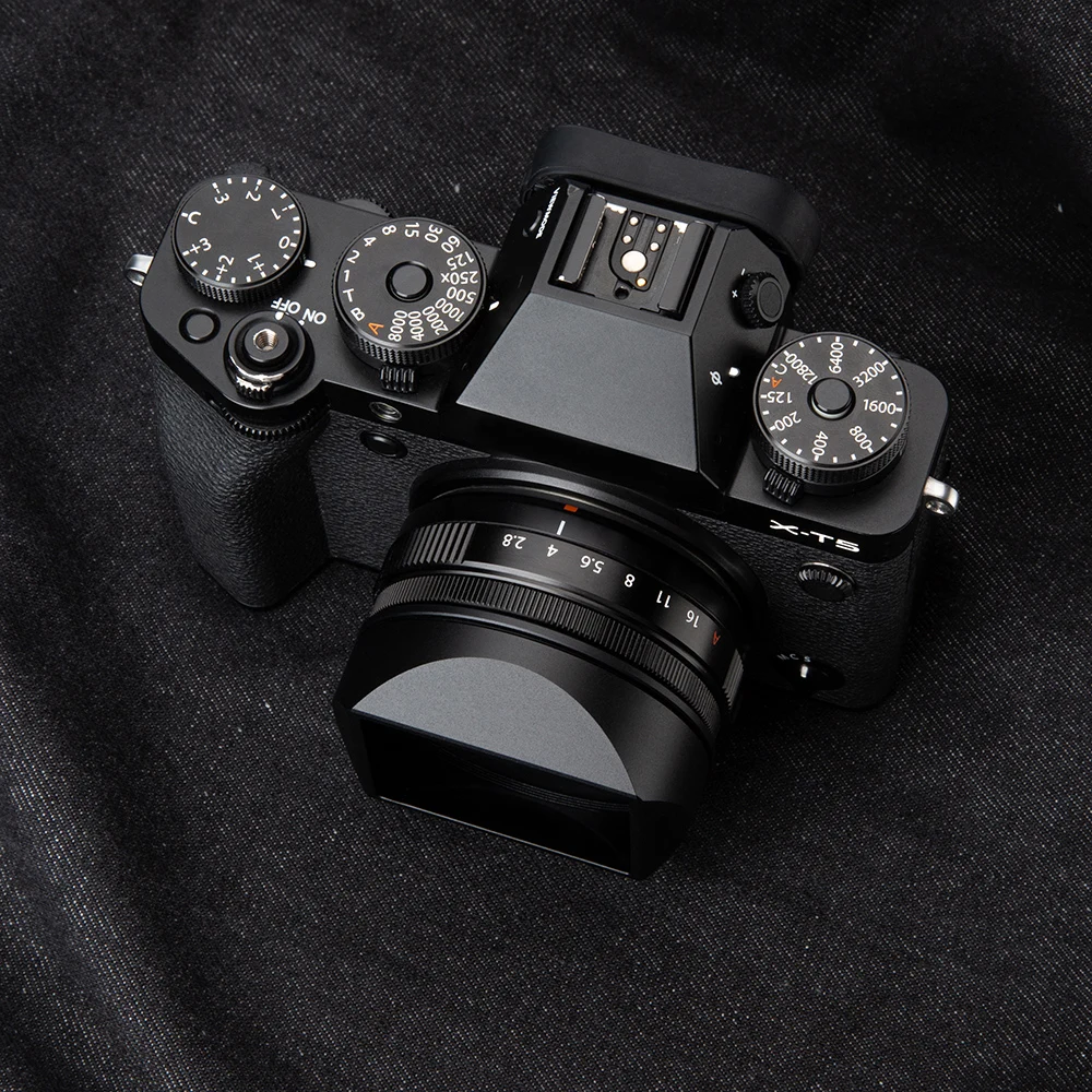 XF27F2.8 II Lens Hood with 39mm Adapter Ring for Fujifilm Fuji XE5 XF23mmF2.8 R WR XF27mmF2.8 II Metal Lens Shade with Cap