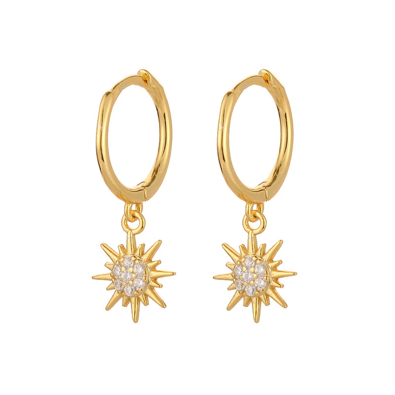 Mewanry Shining Zircon Star Drop Earrings For Women Girls Creative Fashion Elegant Simple Prevent Allergy Birthday Jewelry Gifts