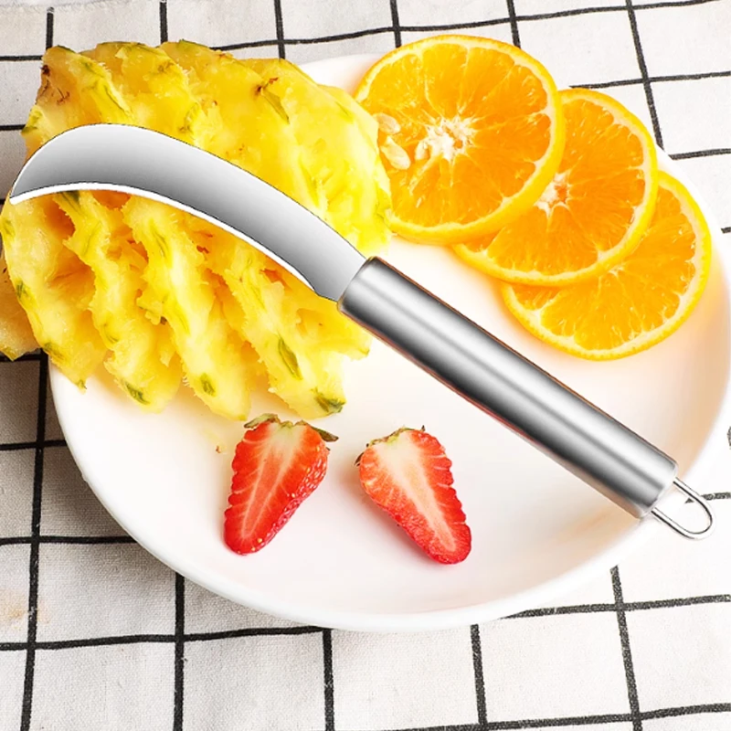 New Stainless Steel Pineapple Paring Knife, Multifunction Paring Knife, Sugar Cane Peeler Tools, Modern Commercial Household