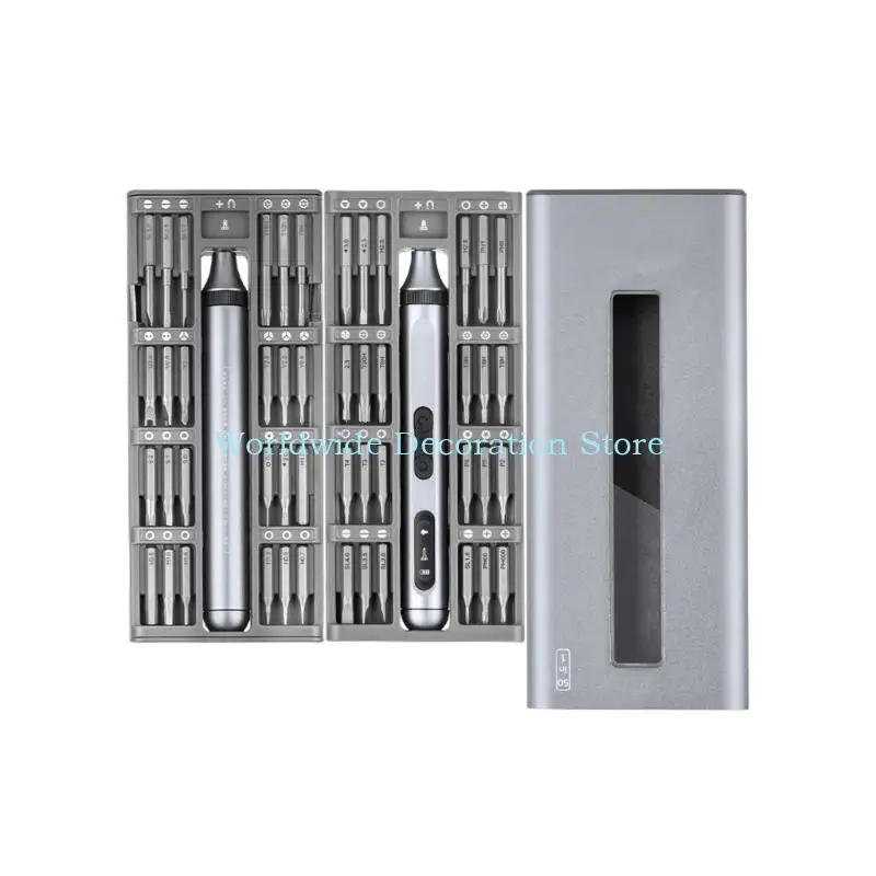 Q39b 50 1 chave fenda elétrica Chave fenda USB C recarregável com luz LED para acessórios reparo doméstico