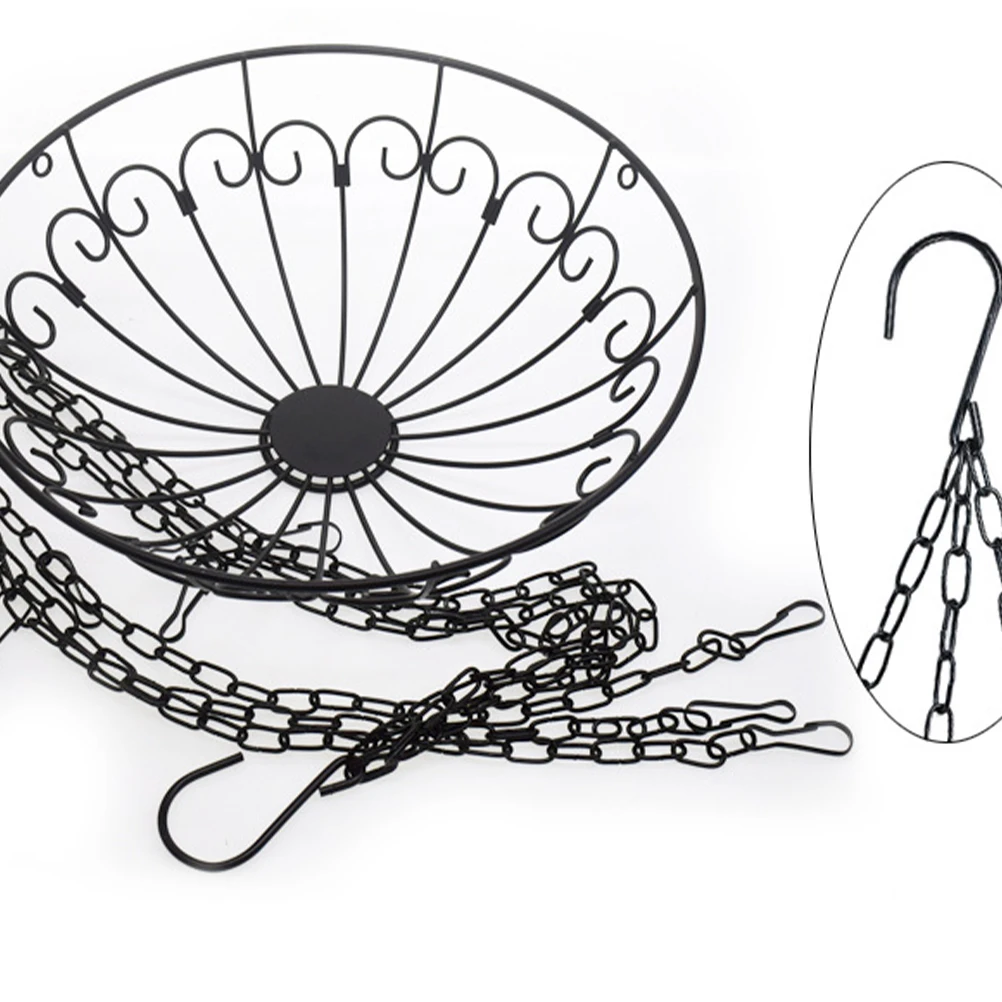 

3 Tier Iron Fruit Basket Hanging Kitchen Storage Rack Detachable 360° Rotating Hook Vegetable Organizer Hollow Design For Home