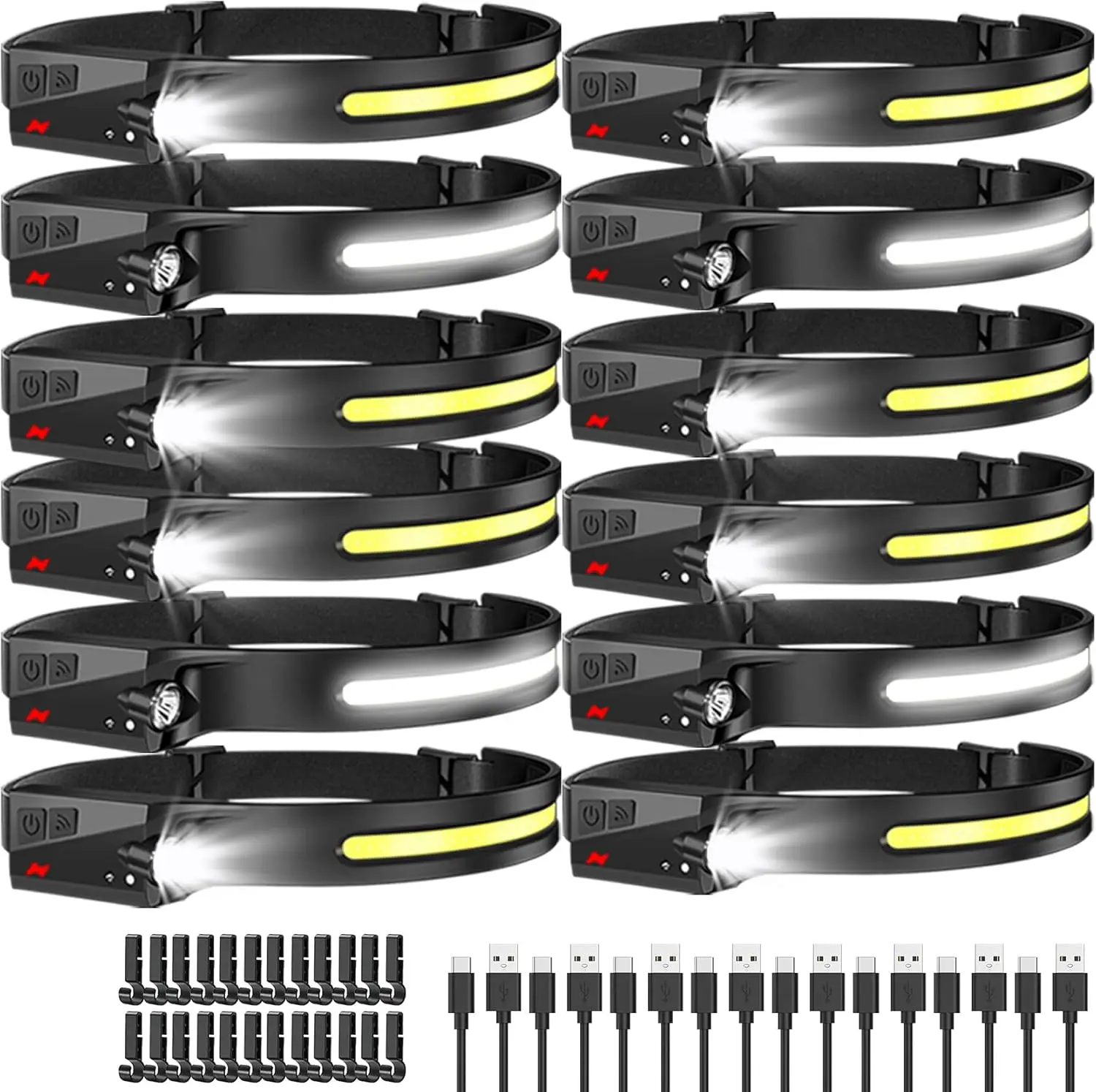 

Перезаряжаемый налобный фонарь 1200 люмен, водонепроницаемый IPX5, 6 режимов, легкий, для кемпинга, походов, бега, велоспорта