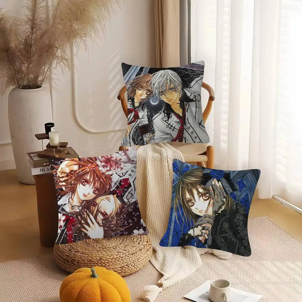 Anime Vampire Knight Soft Comfortable Pillow Case Cartoon For Sofa Living Cat Room Home Office Retro Decor Protective Cover