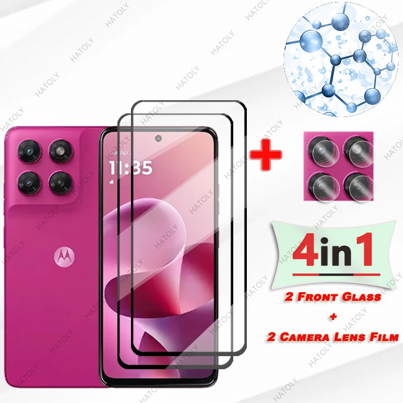 

For Motorola Moto G37 Glass Black Edge Protective Film For Moto G37 Power 5G Screen Protector Camera Lens Protector For Moto G37