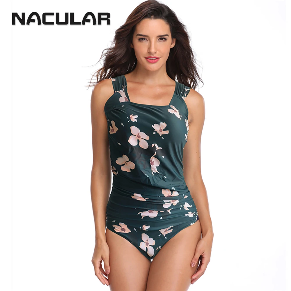 Nacular Push Up Swimwear Backless Beach Bathing Suit Print Sexy One Piece Women Swimsuit Sports Floral 2023 New