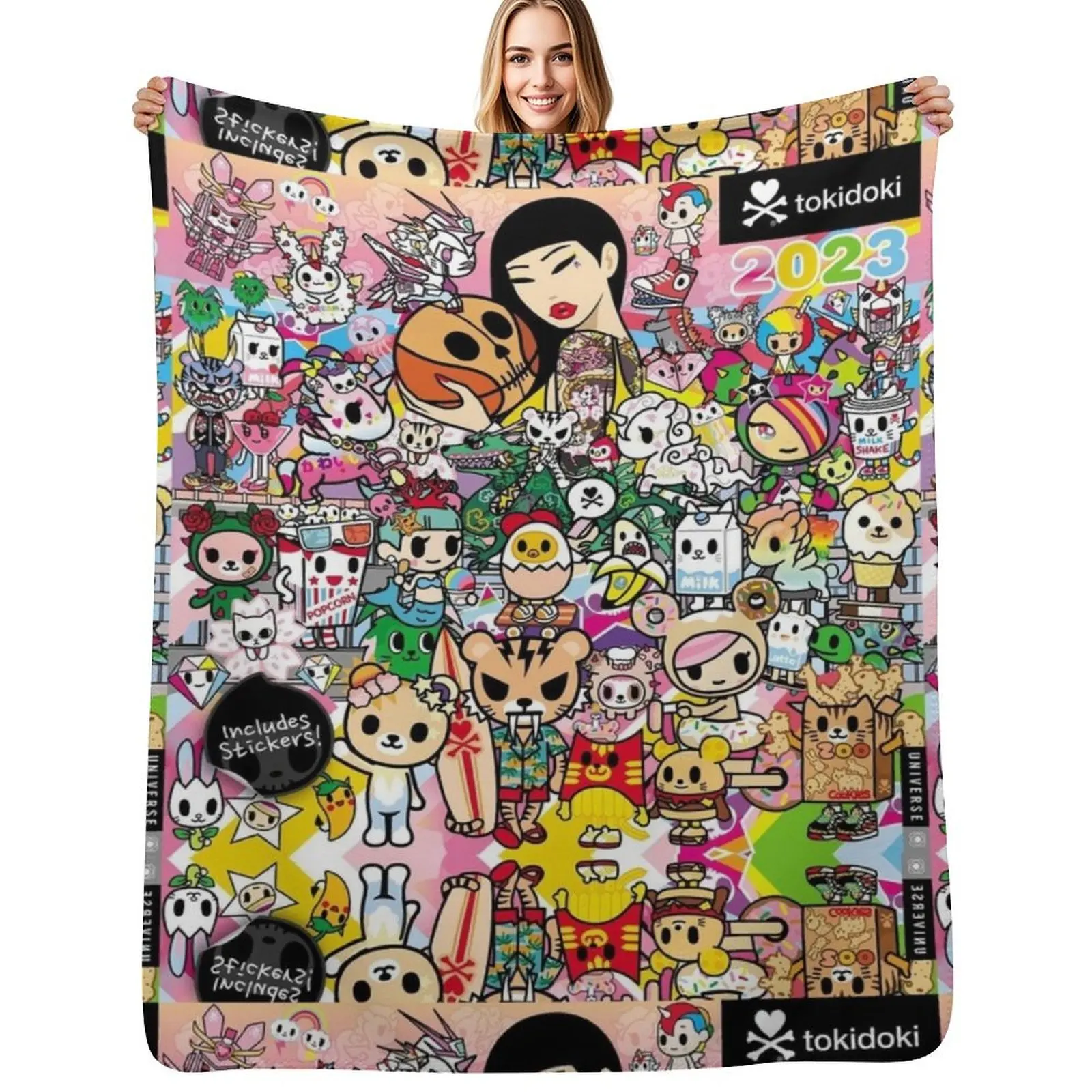 

donutella and his friends unicorns mofia collaboration Throw Blanket Versatile Cozy Throw Blanket for All Occasions