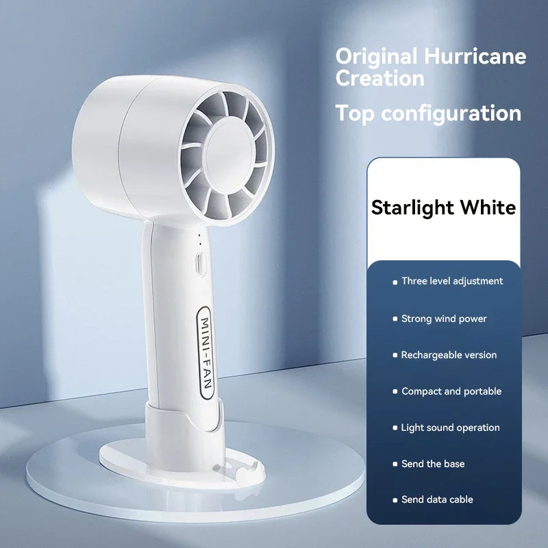 พัดลมไฟฟ้าขนาดเล็ก พัดลมเทอร์โบแบบพกพา ความเร็วลมสามระดับ มือถือเดสก์ท็อป เครื่องปรับอากาศอเนกประสงค์สําหรับตั้งแคมป์ พัดลมตั้งโต๊ะ
