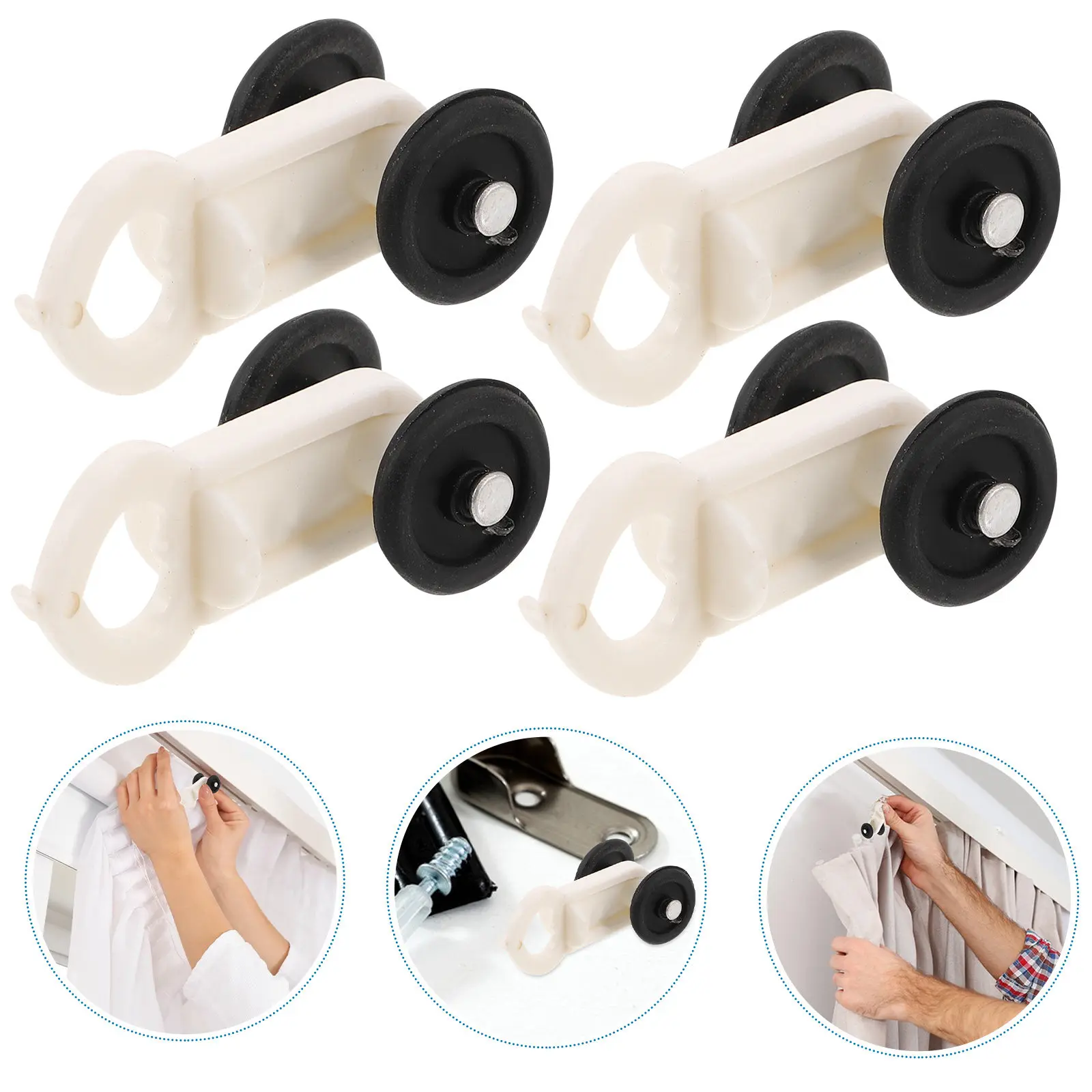50Pcs Curtain Track Gliders Plastic Heavy Duty Rail Pulley 13Mm Wheel Diameter Easy Install Quiet Rollers for Living Room