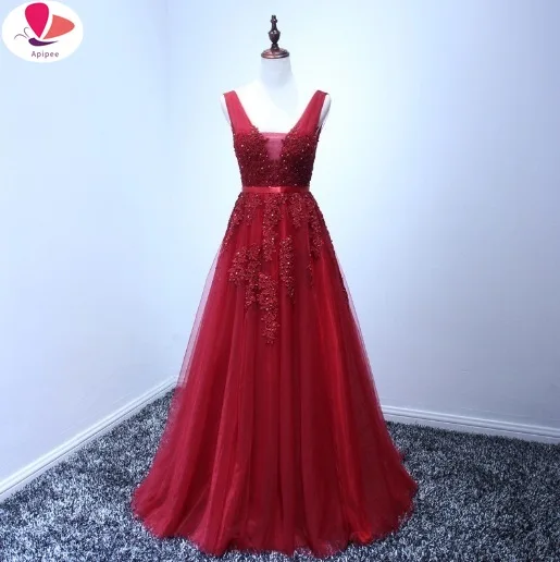 Beading Sleeveless Bright Lace Flowers Red Dress 2024 Women Dress Lace Long Longuette Elegant Party Dresses Formal Vestidos