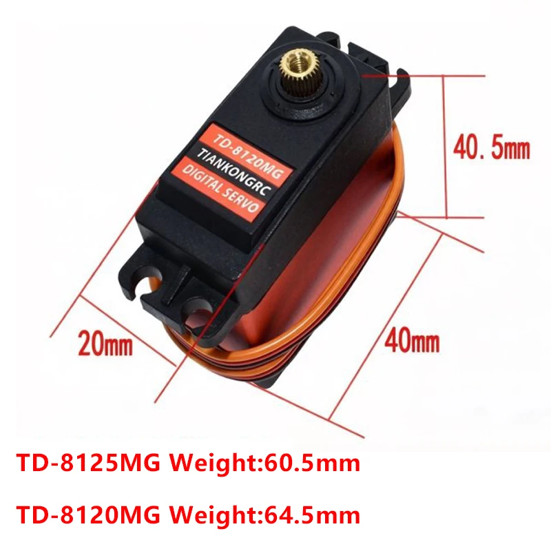 TD-8120MG/TD-8125MG 360° High Torque Digital Servo Waterproof Metal Gear Servo with CNC Housing & Full Accessories for RC Model