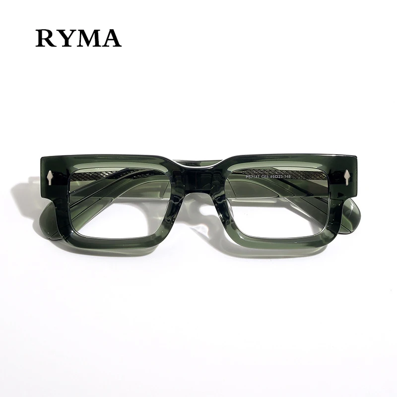 Eyeglass Frames for Men Vintage Square Thick Frame Matte Acetate Women Handmade Fashion Myopia Hyperopia Personality Glasses