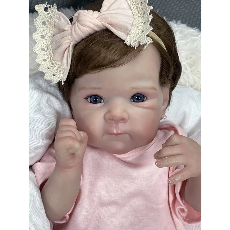 

45CM Already Finished Newborn Baby Bettie Lifelike 3D Skin Hand Detailed Painted Skin Visible Veins Reborn Baby Doll