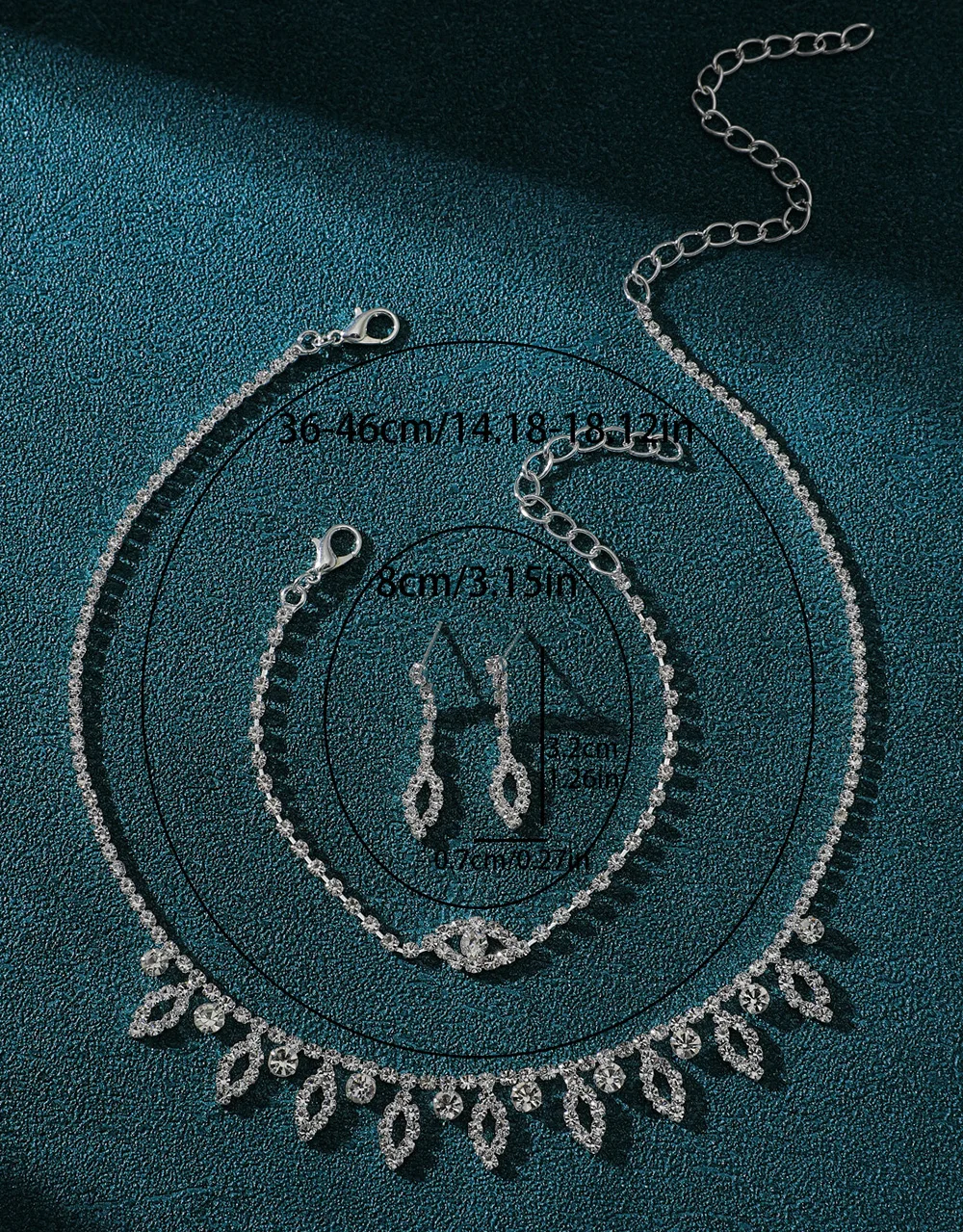 Комплект украшений со стразами и кристаллами, серебряное свадебное ожерелье, серьги, браслет, вечерняя коллекция свадебных украшений для банкета