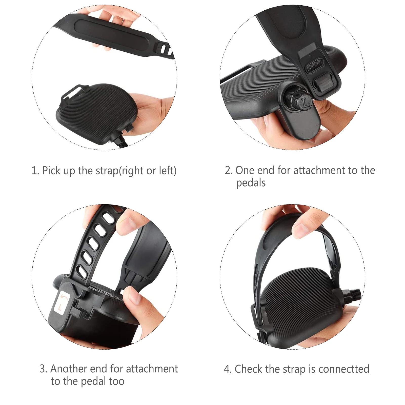 

2 Pcs Foot Pedal for Exercise Bike Anti Adjustable Length Lightweight Compact Home Gym Cycling Use Non Plastic Straps