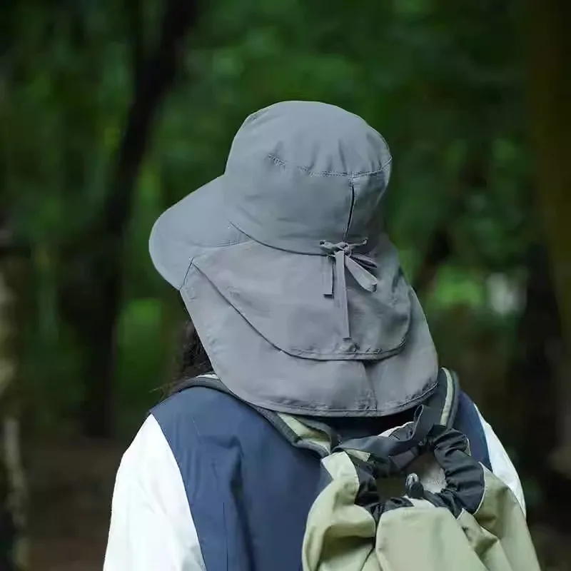 デザイナー日除け釣り用キャップ-男女兼用-アウトドア-ハイキング-登山-サマーハット-大きなつば-丸型トップ-コットンキャップ