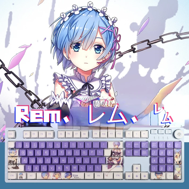 108 chave rem tema anime cor keycap pbt material xda perfil personalidade legal design mecânico teclado boné