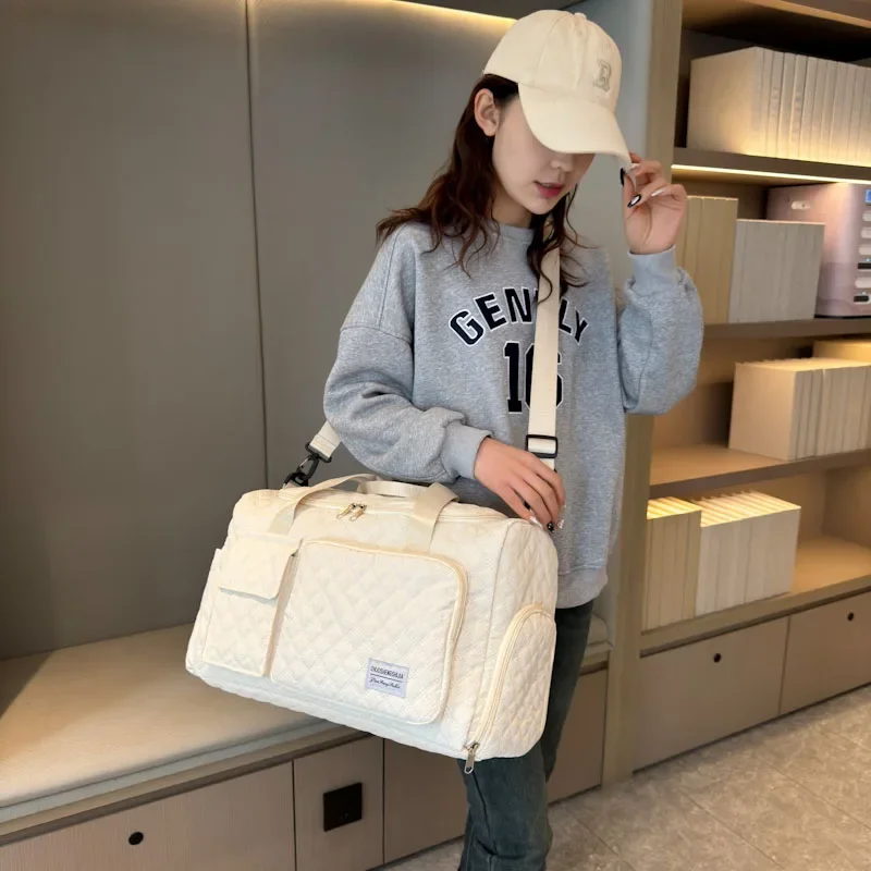 Splice Oxford Portability 2024 Winter Tote Bag Fashionable Simple Fallow Shoulder Bag Hottie Make Up Travel Fitness Handbag