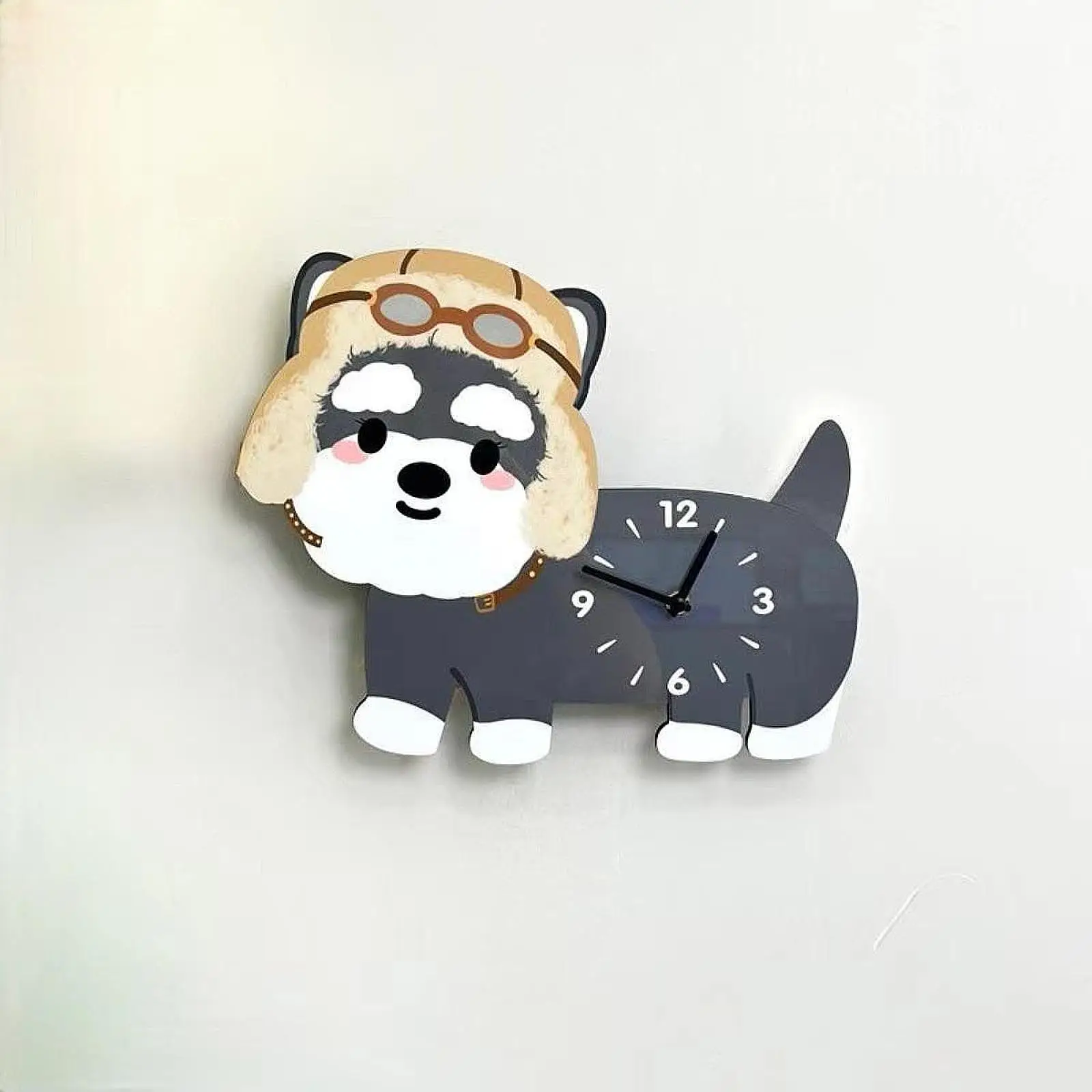 

1 PCs Creative Cute Dog Wall Clock Silent Wall Hanging Wood Decorative Clock for Office Home Living Dining Room Decoration Gift