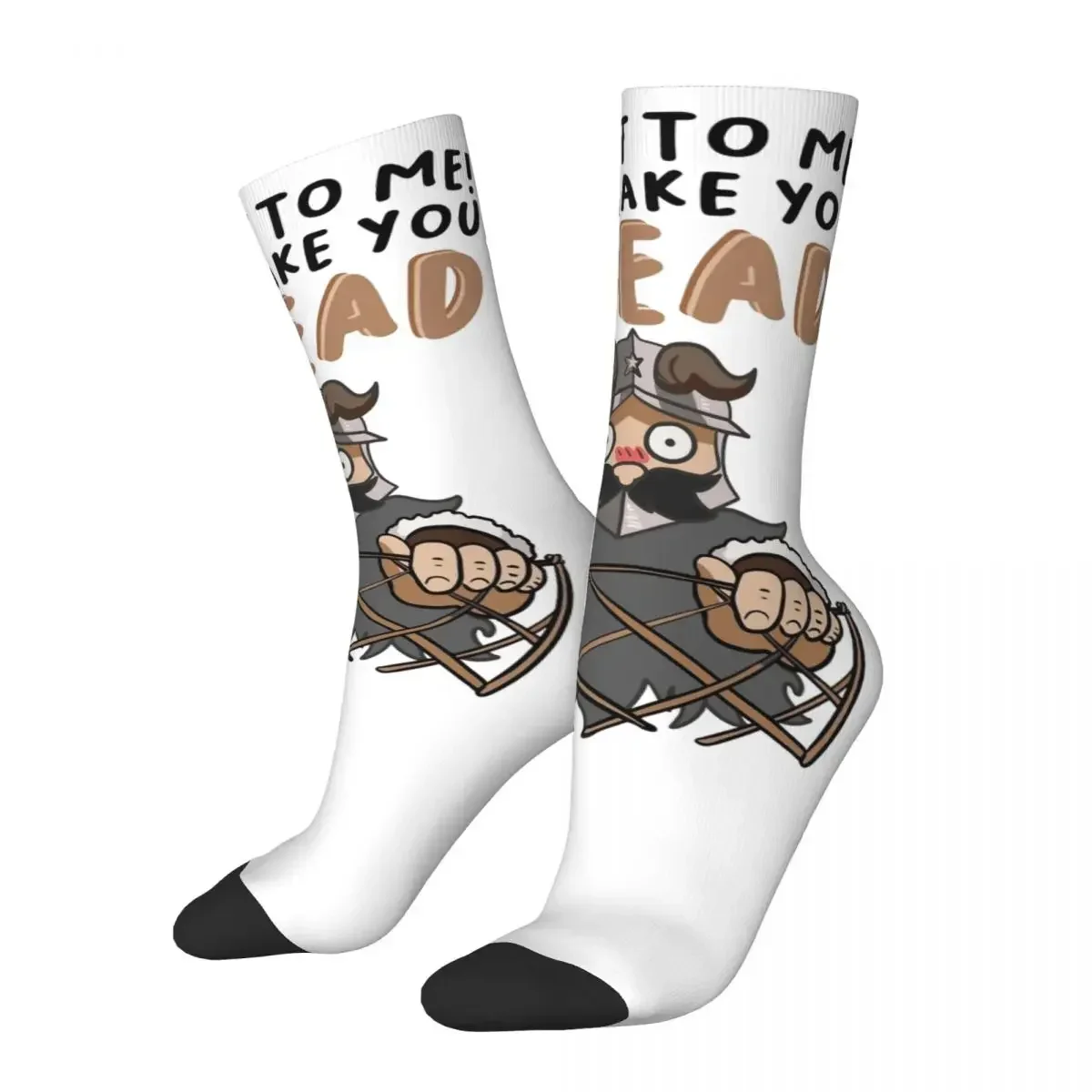 I'll Make You Bread Dungeon Meshi Senshi Sports Socks Delicious In Dungeon Middle Tube Socks for Women Men Sweat Absorbing