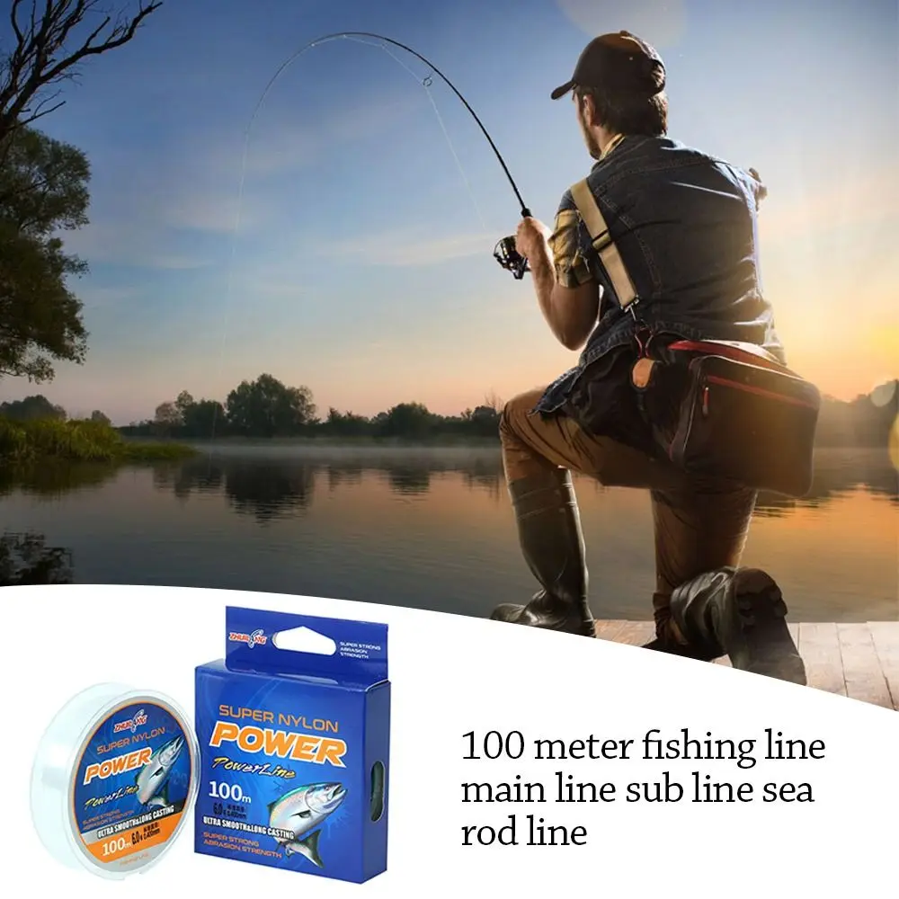 

100m Durable Nylon Fishing Line Monofilament Transparent Strong Rope Cord 0.6-2.0 String Fishing Accessories