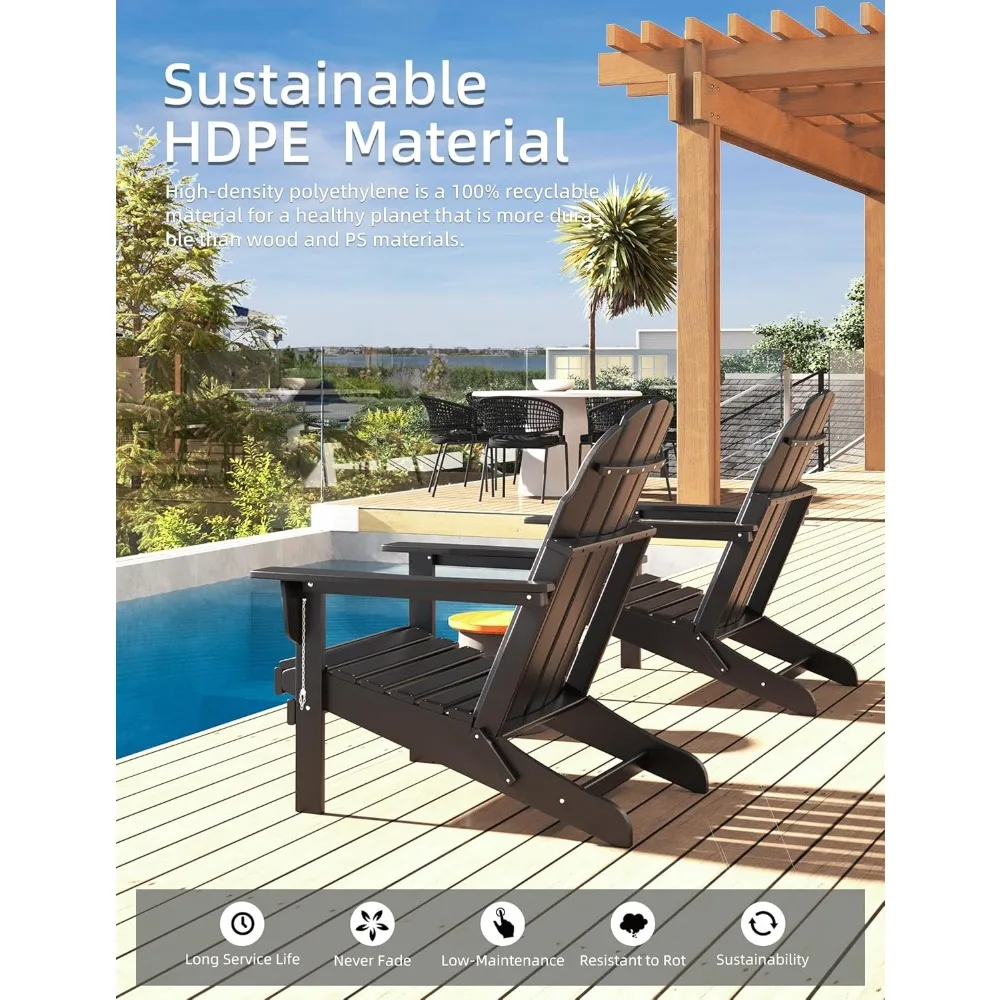 Chaise pliante en bois HDPE XR, durable, tous temps, pliable, respirante, balcon, porche, extérieur