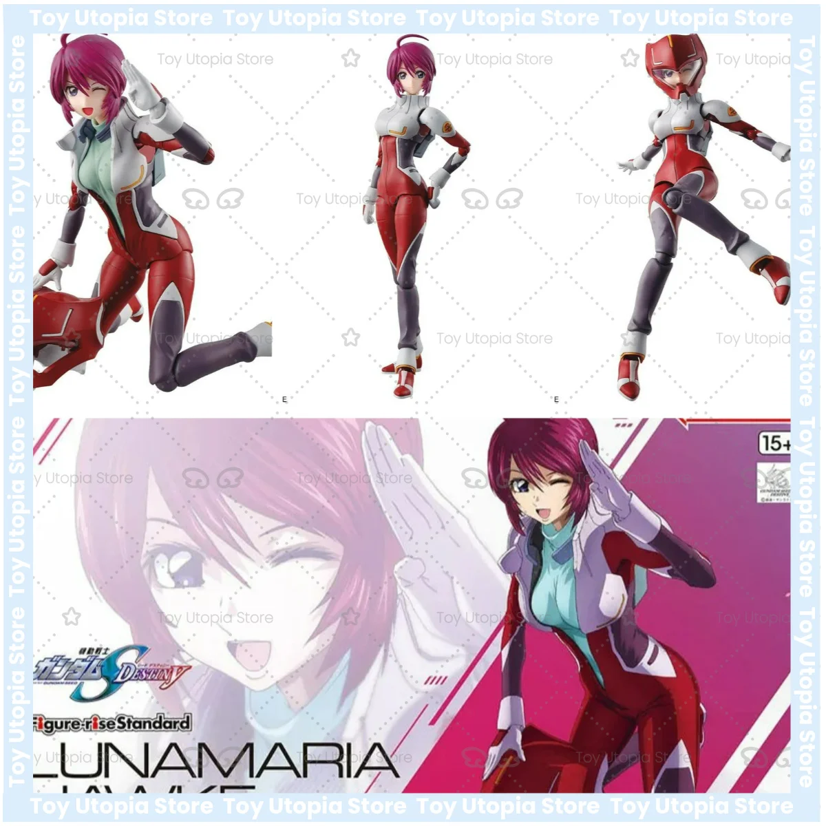 Figura Original de Bandai, Modelo Gundam, Kit Figure-Rise Estándar, Lunamaria Hawke, Colección de Figuras, Juguetes para Niños