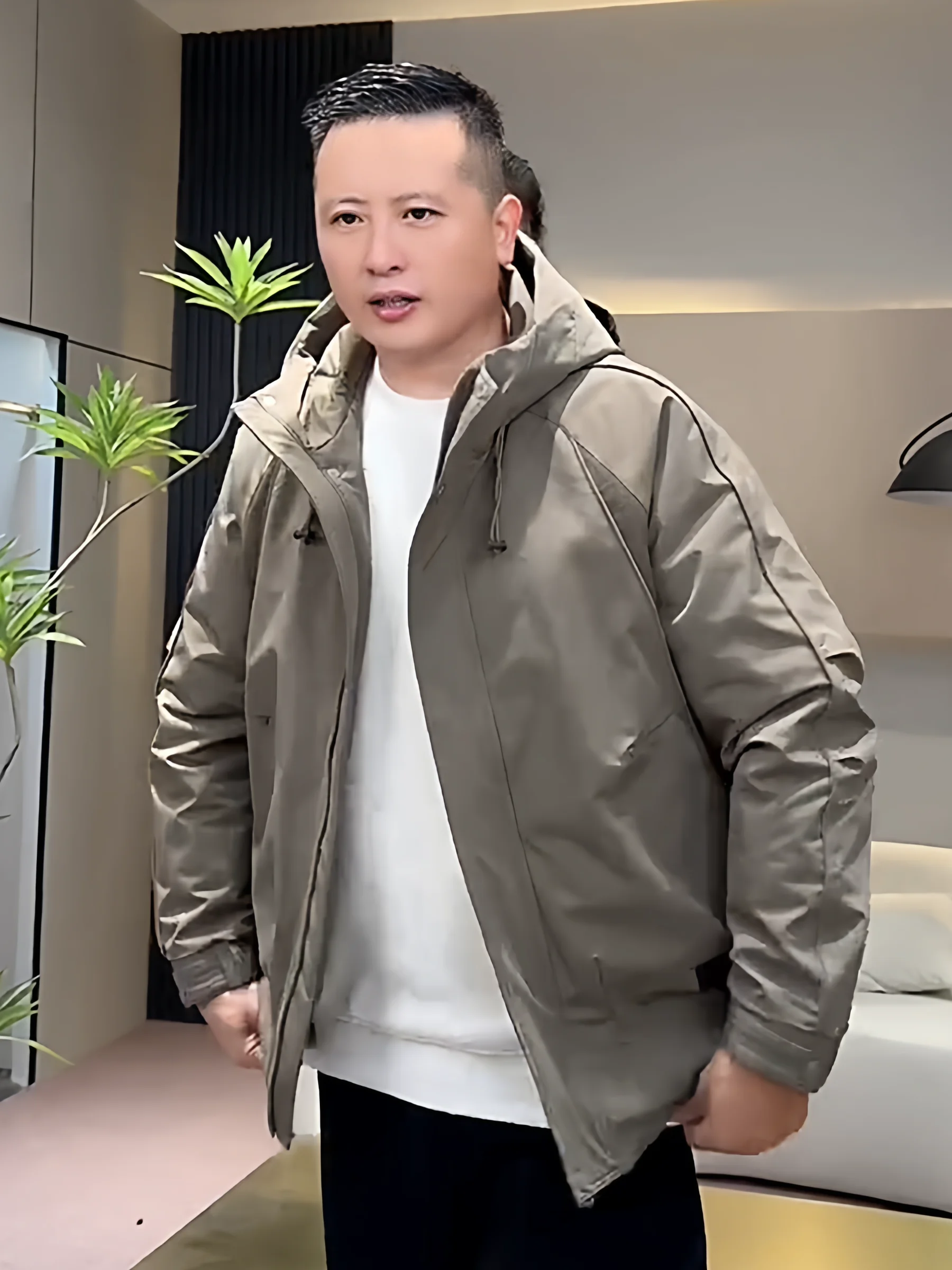 

Мужская модная повседневная хлопковая куртка с капюшоном, свободная посадка, уличная теплая ветрозащитная осенне-зимняя палатка из полиэстера