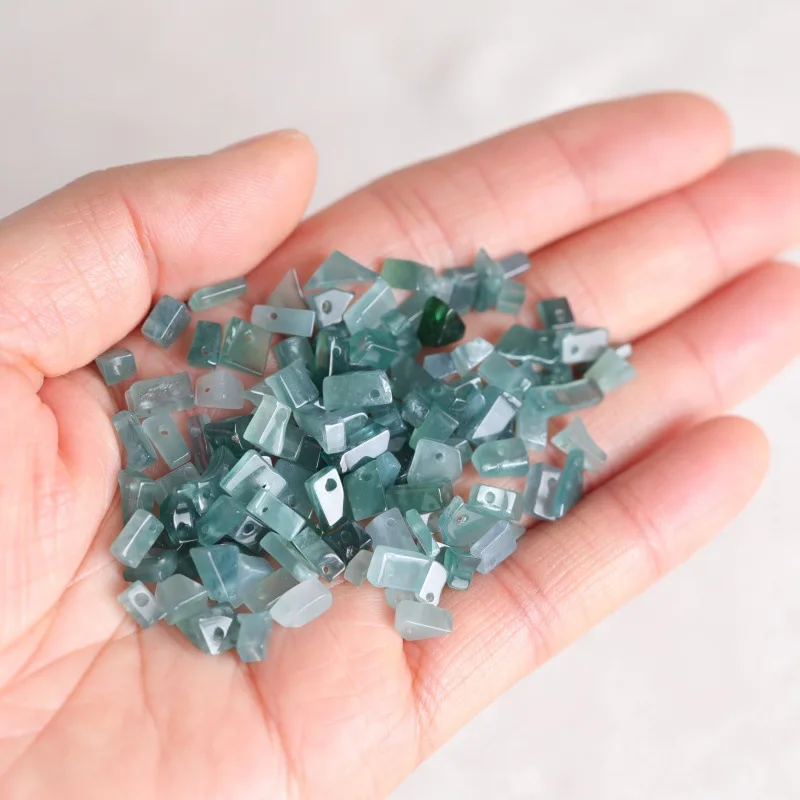 

10 шт. натуральных подвесок-бусин в форме цветка и листа из ледяного голубого нефрита, для самостоятельного изготовления серег, модные ювелирные украшения, амулет, подарок для женщин