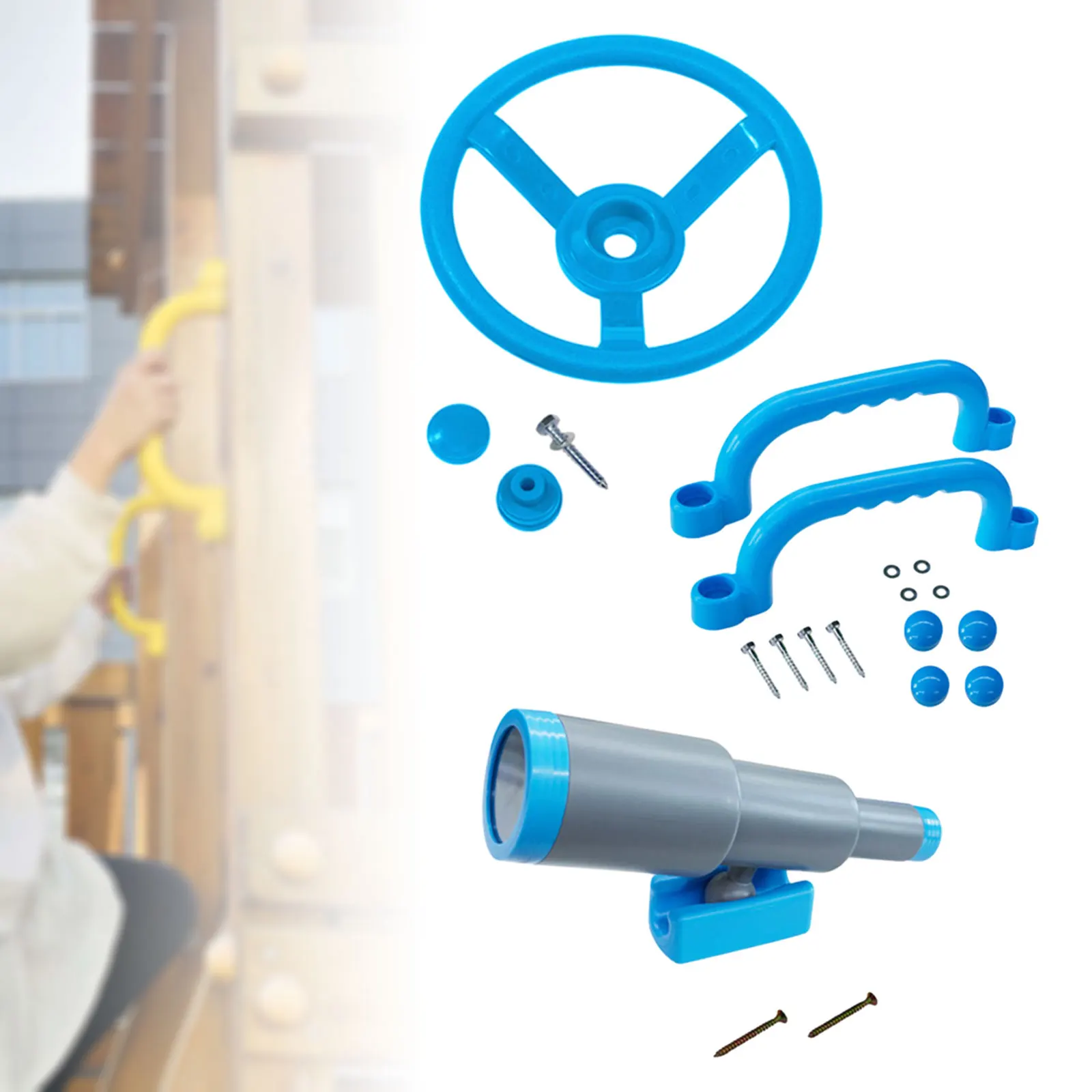 قضبان مقبض عجلة قيادة القراصنة لمجموعة Swingset ، معدات الملعب ، سهلة التركيب ، هدايا الأطفال ، عيد الحب ، تلسكوب #3