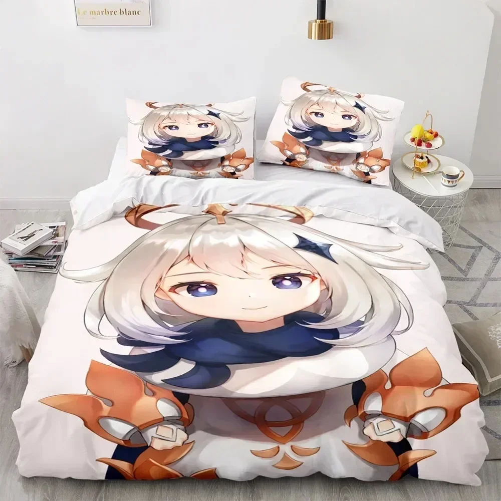 

3D Print Anime Game Genshin Impact Bedding Set Printed Bed Set With Pillowcase Duvet Cover Soft Queen King Size Bedclothes Home