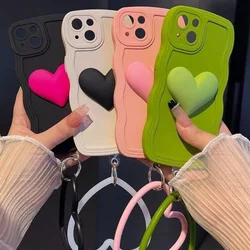 Heart Ring Liquid Silicone Waves Phone Case For Samsung Galaxy Note 8 9 10 20 S24 S23 FE S22 S21 Ultra S10 S9 S8 Plus Soft Cover