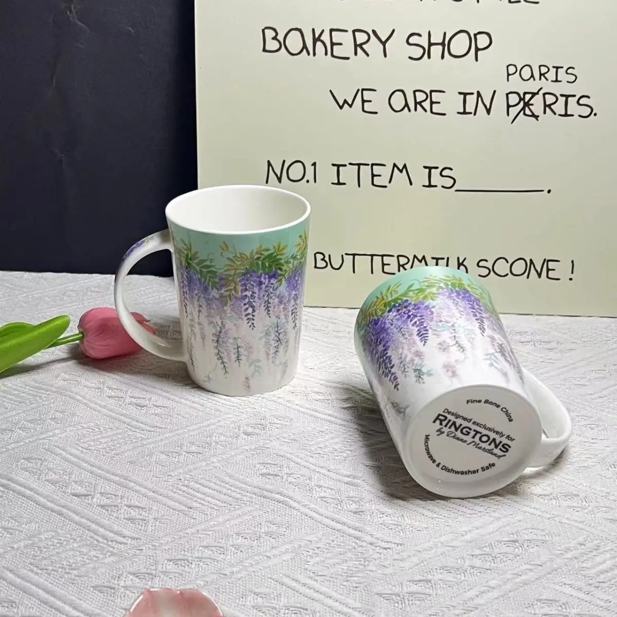 Ultra-thin Style Mugs, Ultra-light Coffee Cups, The Flower Sea Series with High Aesthetic Quality and Exquisite Design. view 4