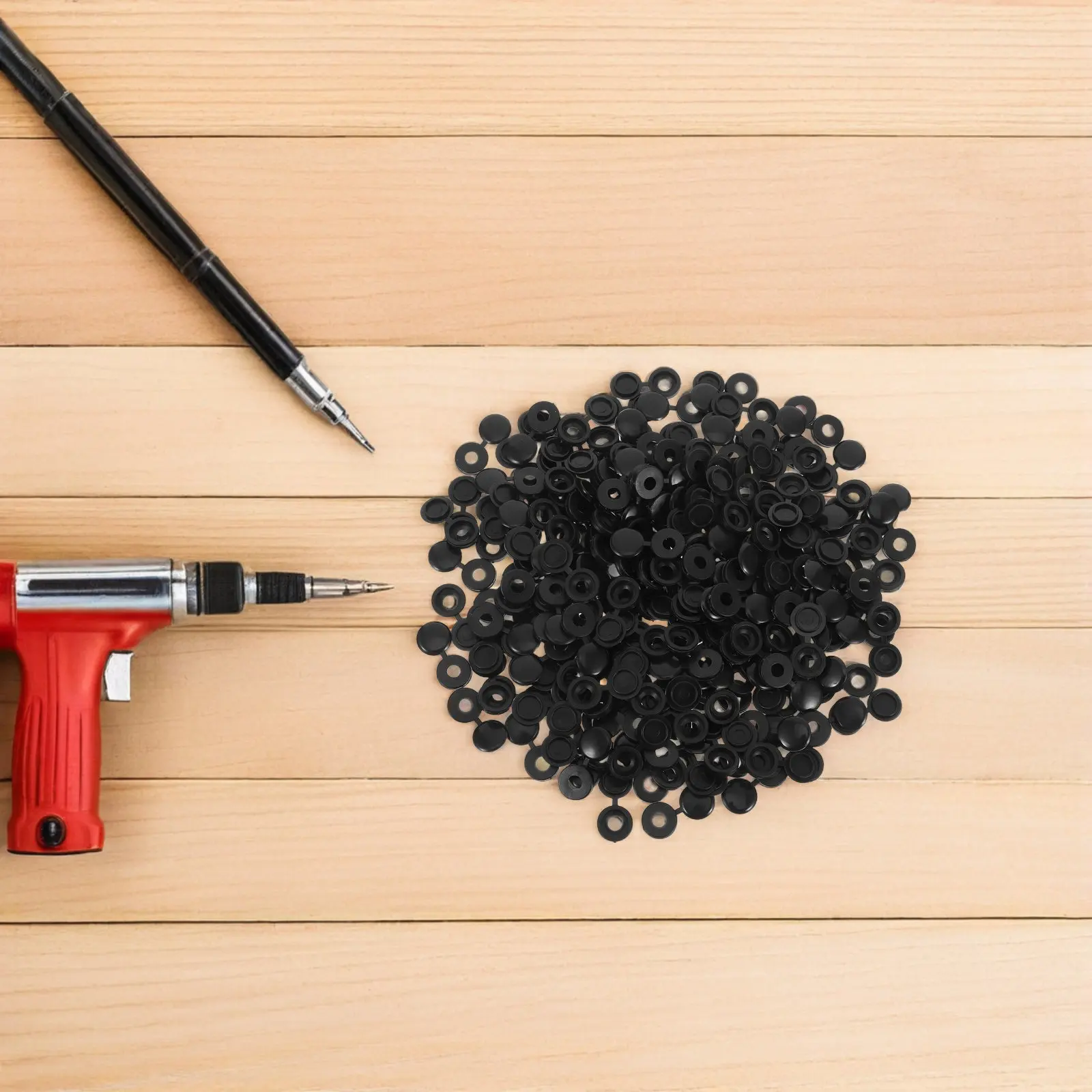 200Pcs Plastic Screw Caps Covers 5.3mm Black Decorative Hole Plugs for Furniture Screw Head Protection Cabinet Cupboard Wardrobe - view 2