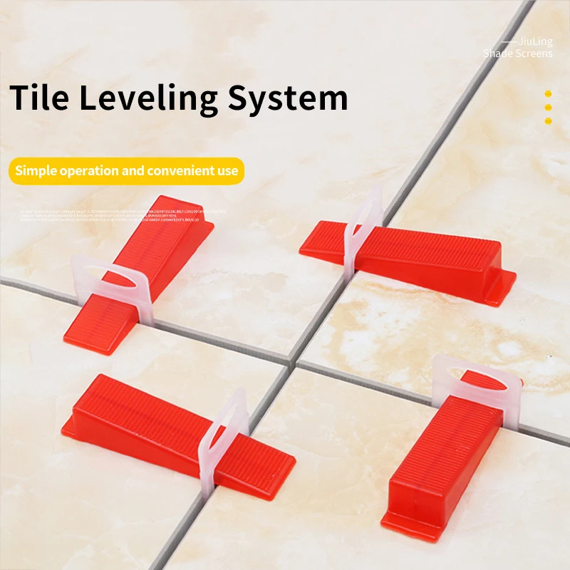 100pcs 1.0/1.5/2.0 Tile Leveling System base red wedge tighten plier are used for sticking bricks and leaving seams for leveling