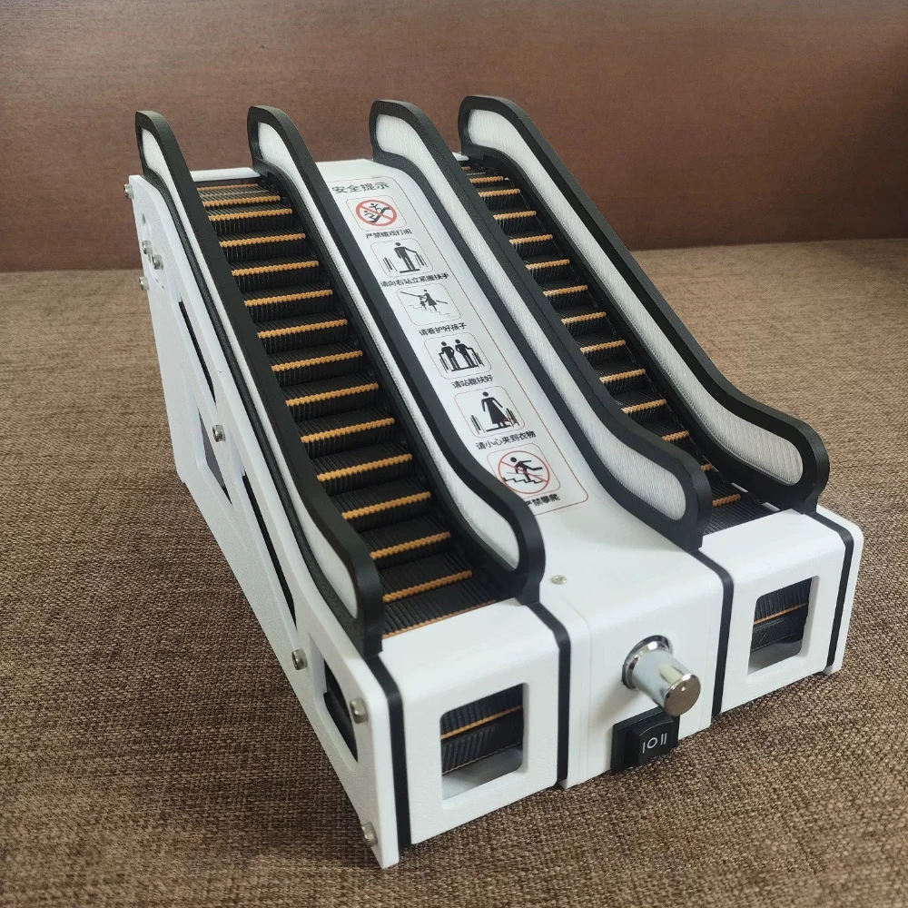 Large Electric Escalator Model, Adjustable Speed & Forward/Reverse, Rechargeable 3D Printed PLA Model, USB Type-C, 265x160x160mm
